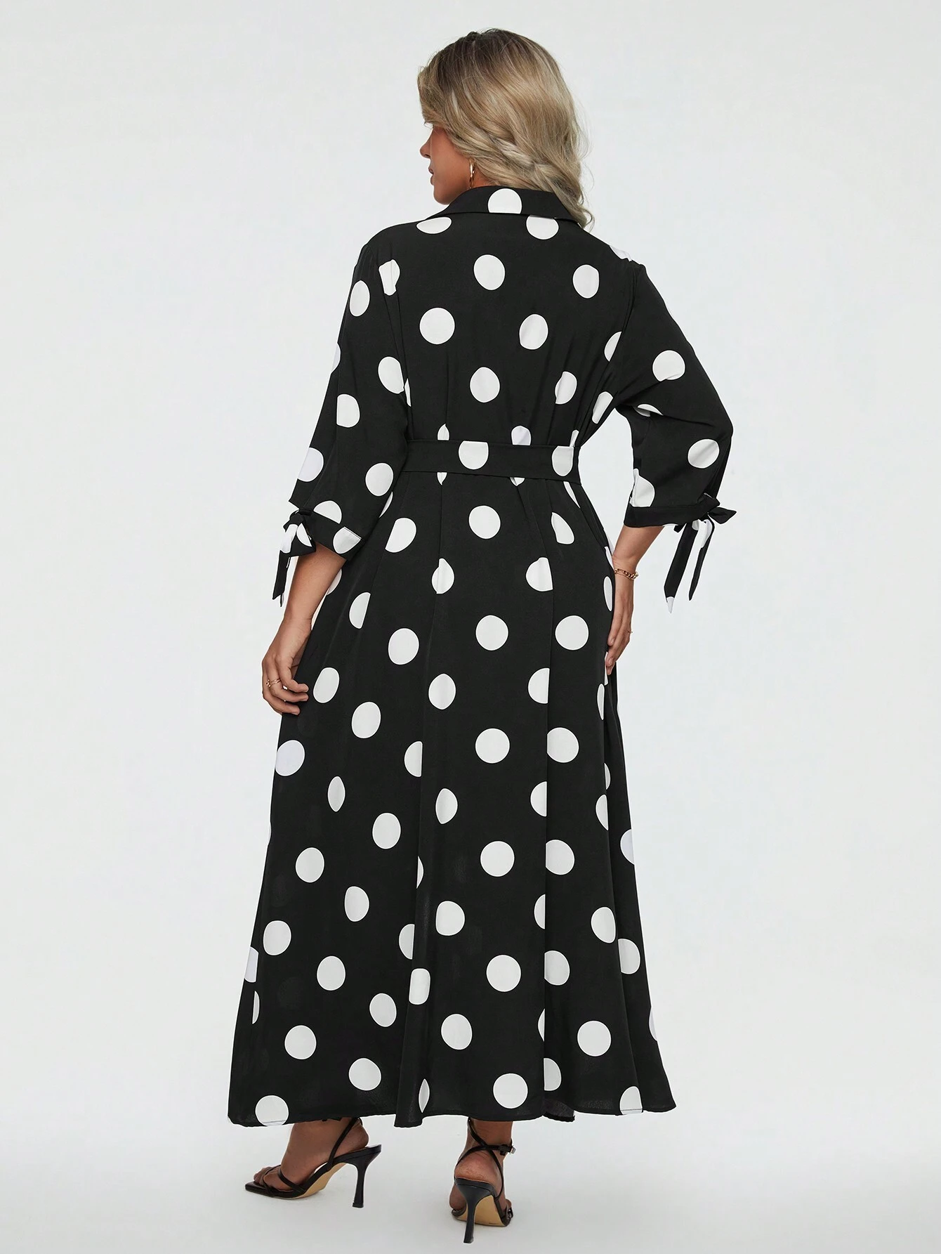 Elegantes, gepunktetes Maxikleid für Damen (2 kaufen, kostenloser Versand)