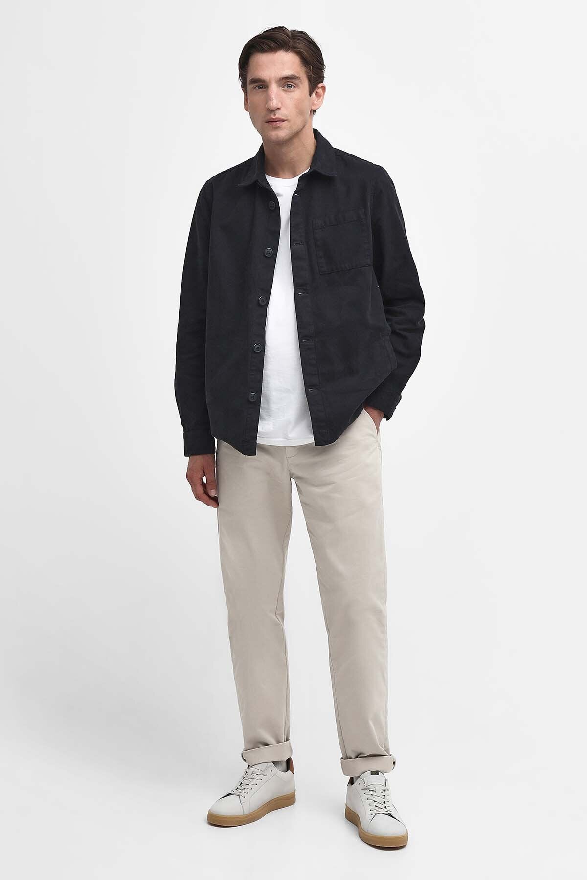 Washed Cotton Overshirt - NAVY