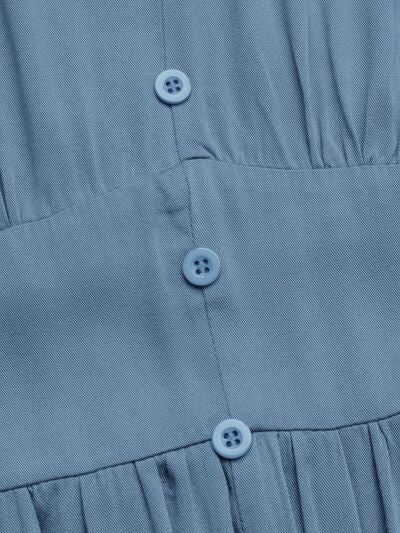 Robe midi sans manches Perfee avec fente et détails froncés et boutonnés