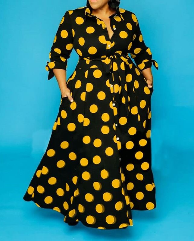Elegantes, gepunktetes Maxikleid für Damen (2 kaufen, kostenloser Versand)