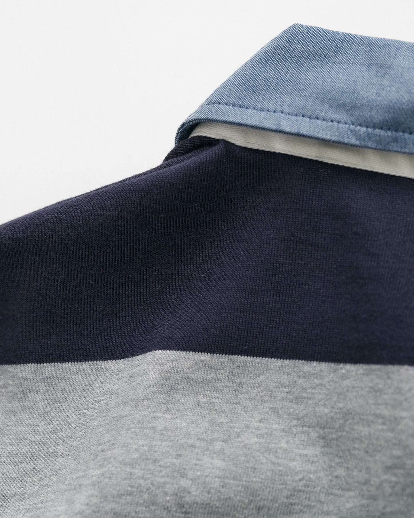 Chambray Collar Striped Heavy Rugger
