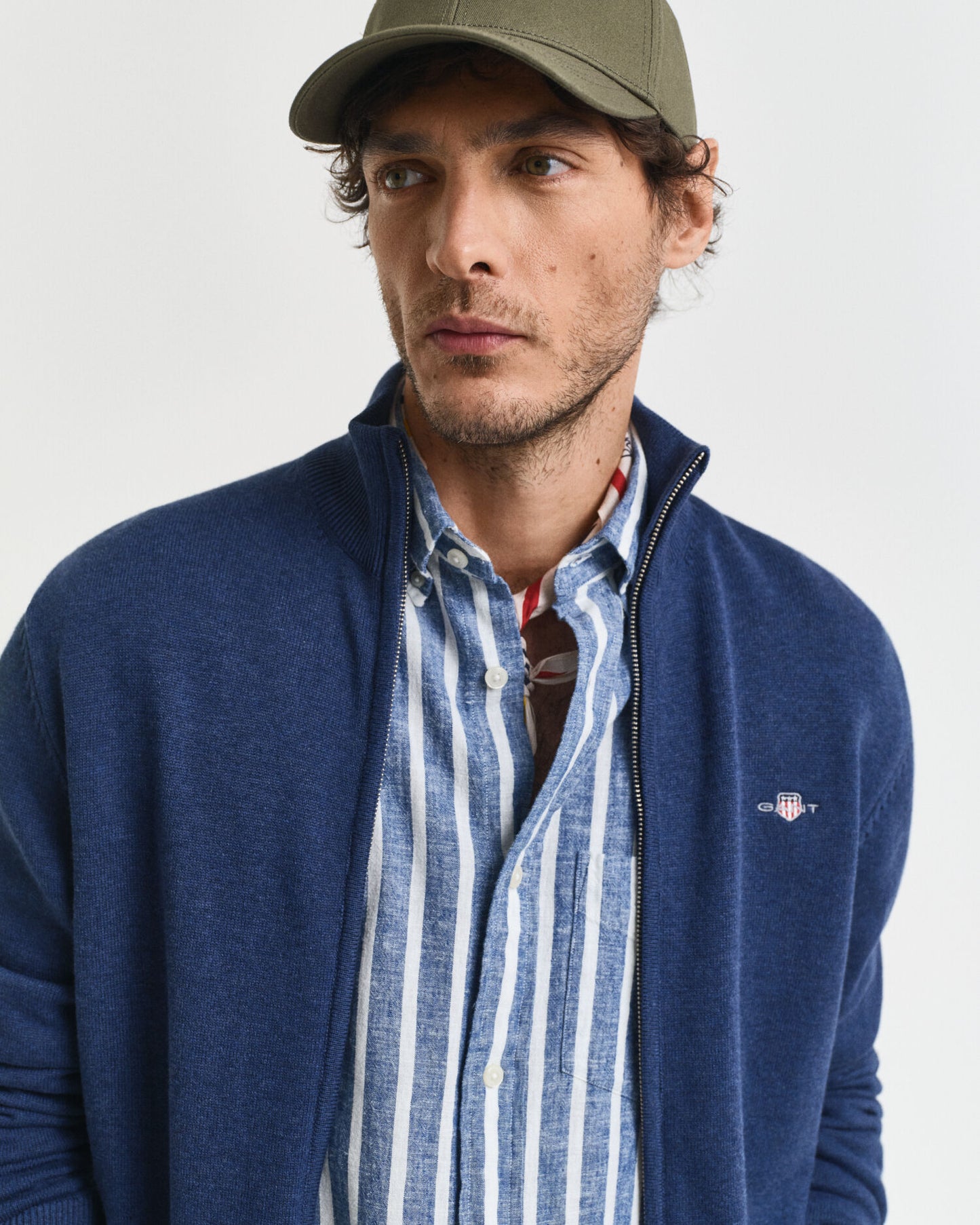 Casual Cotton Zip Cardigan