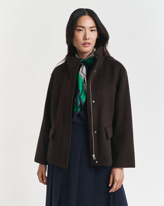 Short Wool Zip Jacket