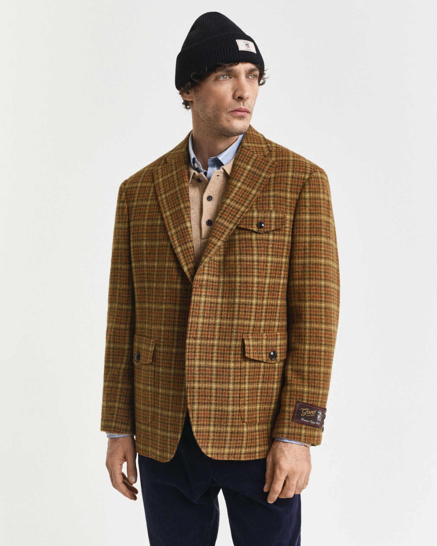 Relaxed Fit Checked Tweed Blazer